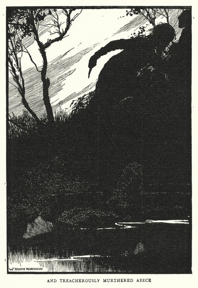 och förrädiskt mördade Abece (litho) av William Heath Robinson