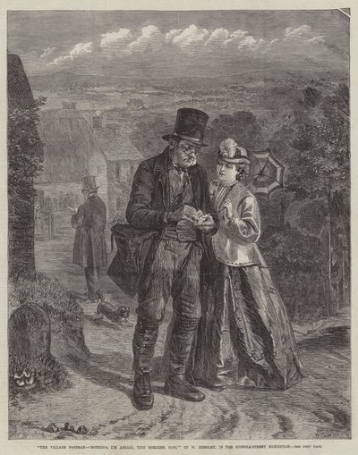 Village Postman, "Ingenting, tyvärr, i morse, fröken". av William Hemsley