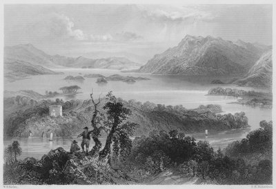 Hazlewood och Lough Gill, Sligo (gravyr) av William Henry (after) Bartlett