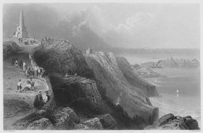 Killiney Hill, nära Dublin (gravyr) av William Henry (after) Bartlett