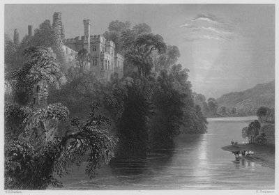 Lismore Castle, County Waterford (gravyr) av William Henry (after) Bartlett