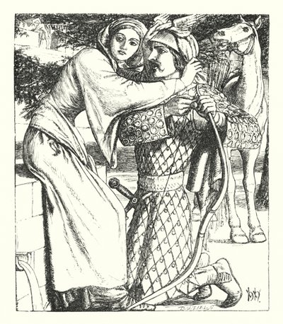 The Ballad of Oriana (gravyr) av William Henry (after) Hunt