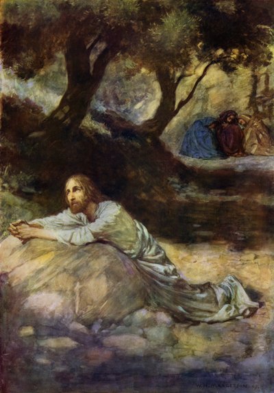 The Garden of Getsemane (färg litho) av William Henry (after) Margetson