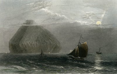 Ailsa Craig, graverad av J. T. Willmore (handfärgad gravyr) av William Henry Bartlett