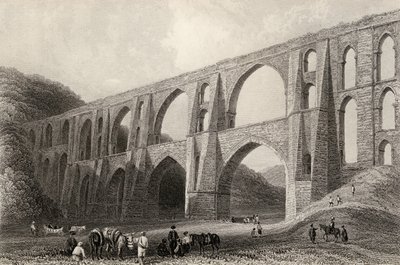 Kejsar Valens akvedukt, nära Pyrgo, Turkiet, graverad av R. Wallis. av William Henry Bartlett