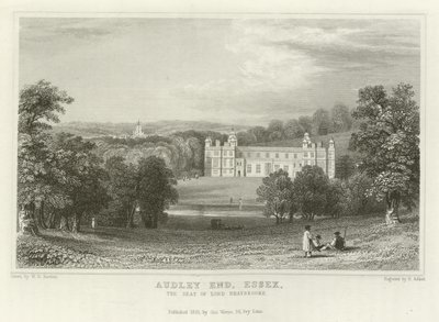 Audley End, Essex, Lord Braybrookes säte av William Henry Bartlett