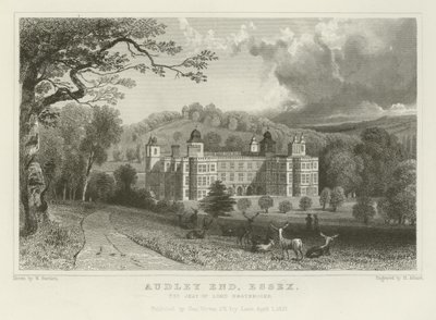 Audley End, Essex, säte för Lord Braybrooke av William Henry Bartlett
