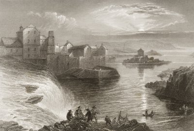 Ballyshannon, County Donegal, från "Scenery and Antiquities of Ireland" av George Virtue, 1860-talet av William Henry Bartlett