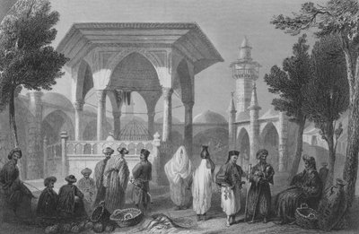 Bazaar i Jaffa, den antika Joppa av William Henry Bartlett