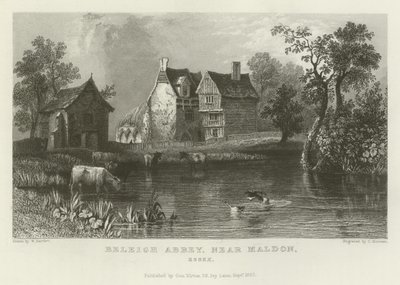 Beeleigh Abbey, nära Maldon, Essex av William Henry Bartlett