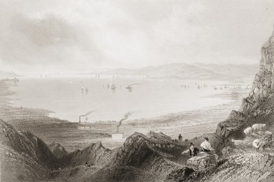 Belfast Lough, County Antrim, från "Scenery and Antiquities of Ireland" av George Virtue, 1860-talet av William Henry Bartlett