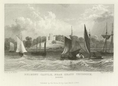 Belmont Castle, nära Grays Thurrock, Essex av William Henry Bartlett