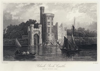 Black Rock Castle, från River Lee (gravyr) av William Henry Bartlett