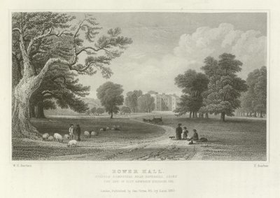 Bower Hall, Steeple Bumpstead, nära Haverhill, Essex, säte för Elly Anderson Stephens, Esquire av William Henry Bartlett