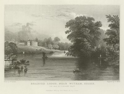 Braxted Lodge, nära Witham, Essex, sätet för P Ducane, Esquire av William Henry Bartlett