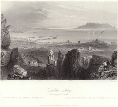 Dublin Bay från Kingstown Quarries av William Henry Bartlett