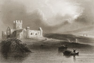 Dunbrody Abbey, County Wexford, Irland, från "Scenery and Antiquities of Ireland" av George Virtue, 1860-talet av William Henry Bartlett