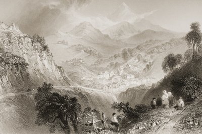 Enniskerry, County Wicklow, från "Scenery and Antiquities of Ireland" av George Virtue, 1860-talet av William Henry Bartlett