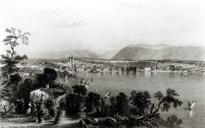 Genève från Coligny, graverat av Robert Wallis av William Henry Bartlett