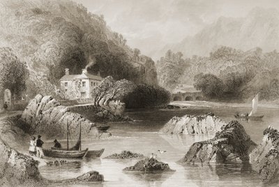 Gleengarriff Inn, Gleengarriff, County Cork, från "Scenery and Antiquities of Ireland" av George Virtue, 1860-talet av William Henry Bartlett