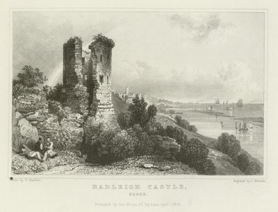 Hadleigh Castle, Essex av William Henry Bartlett