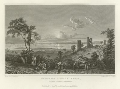 Hadleigh Castle, Essex, med utsikt mot Sheerness av William Henry Bartlett