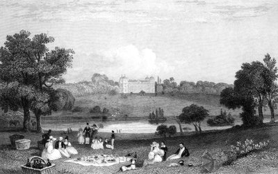 Hallingbury Place, Essex, graverat av Henry Wallis, 1832 av William Henry Bartlett