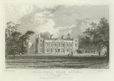 Hill-Hall, nära Epping, säte för Sir William Smyth, Essex av William Henry Bartlett