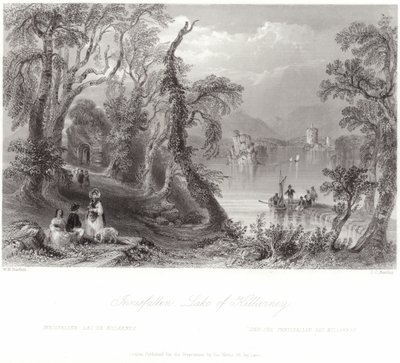 Innisfallen, Lake of Killarney av William Henry Bartlett