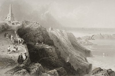 Killiney Hill, County Dublin, Irland, från "Scenery and Antiquities of Ireland" av George Virtue, 1860-talet av William Henry Bartlett