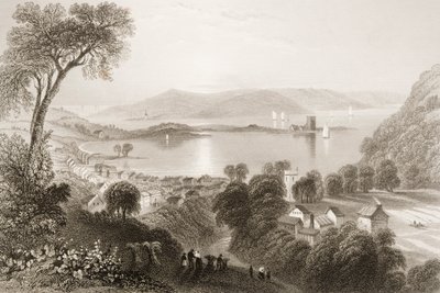 Larne, County Antrim, Nordirland, från "Scenery and Antiquities of Ireland" av George Virtue, 1860-talet av William Henry Bartlett