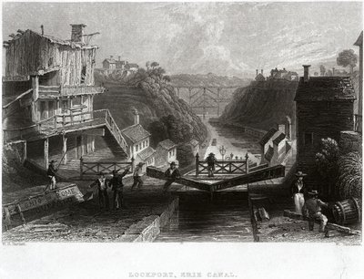Lockport, Erie Canal av William Henry Bartlett