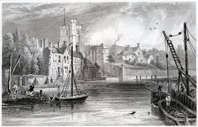 Maidstone från vattnet, Kent, 1832 av William Henry Bartlett