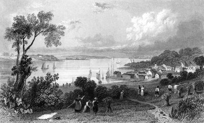 Manningtree, Essex, graverad av Charles Mottram, 1832 av William Henry Bartlett