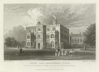 Marks Hall, Coggeshall, Essex, säte för Mrs Honeywood av William Henry Bartlett