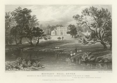 Mistley Hall, Essex, residens för högern Charles Manners Sutton, talman för underhuset av William Henry Bartlett