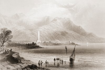 Monument till General Ross i Rosstrevor, County Down, Nordirland, från "Scenery and Antiquities of Ireland", av George Virtue, 1860-tal (gravyr) av William Henry Bartlett