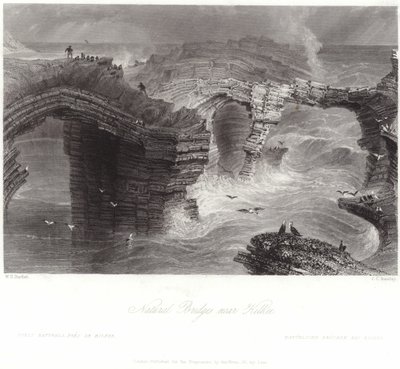 Naturliga broar nära Kilkee av William Henry Bartlett