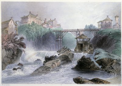 Pont à Sherbrooke - i "" Canadian Scenery illustrerad" av William Henry Bartlett, red. George Virtue av William Henry Bartlett