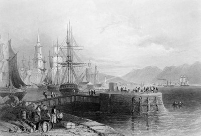 Port Glasgow, graverad av J.W. Appleton, 1841 (gravyr) av William Henry Bartlett