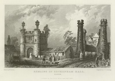 Rester av Beckenham Hall, Essex av William Henry Bartlett
