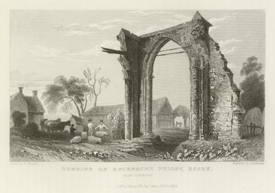 Rester av Bicknacre Priory, Essex, nära Danbury av William Henry Bartlett