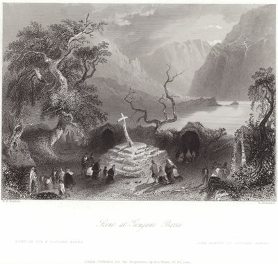 Scen vid Gougane Barra i grevskapet Cork av William Henry Bartlett