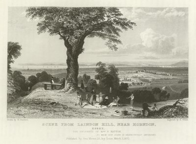 Scen från Laindon Hill, nära Horndon, Essex av William Henry Bartlett