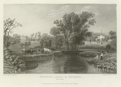 Stisted Hall and Church, Essex av William Henry Bartlett