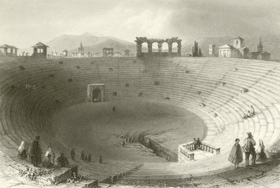 Amfiteatern, Verona av William Henry Bartlett
