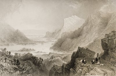 The Approach to Killarney från Kenmare Road, County Killarney, från "Scenery and Antiquities of Ireland" av George Virtue, 1860-talet av William Henry Bartlett