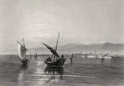 Balkan, Bulgarien, från nära Widden, graverad av J. Godfrey av William Henry Bartlett