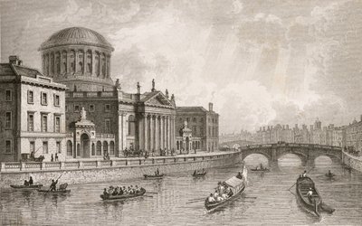 The Four Law Courts, Dublin, graverad av Owen av William Henry Bartlett