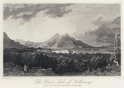 The Lower Lake of Killarney, med utsikt över Mucruss Demesne (gravyr) av William Henry Bartlett